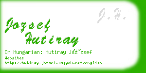 jozsef hutiray business card